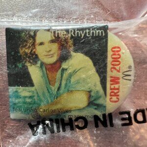 McDonalds Pin The Rhythm Carlos Vives 2000‎ Crew Employee Lapel Pinback Vintage